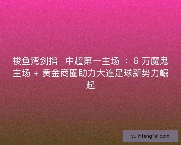 梭鱼湾剑指 _中超第一主场_：6 万魔鬼主场 + 黄金商圈助力大连足球新势力崛起