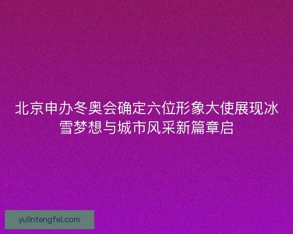 北京申办冬奥会确定六位形象大使展现冰雪梦想与城市风采新篇章启
