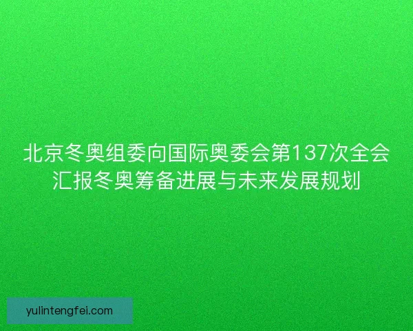 北京冬奥组委向国际奥委会第137次全会汇报冬奥筹备进展与未来发展规划 北京冬奥组委向国际奥委会第137次全会汇报冬奥筹备进展与未来发展规划
